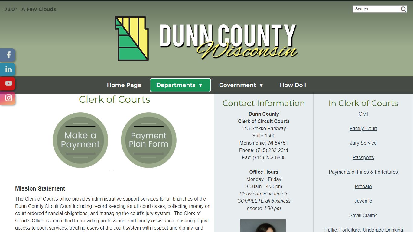 Clerk of Courts - Dunn County, WI